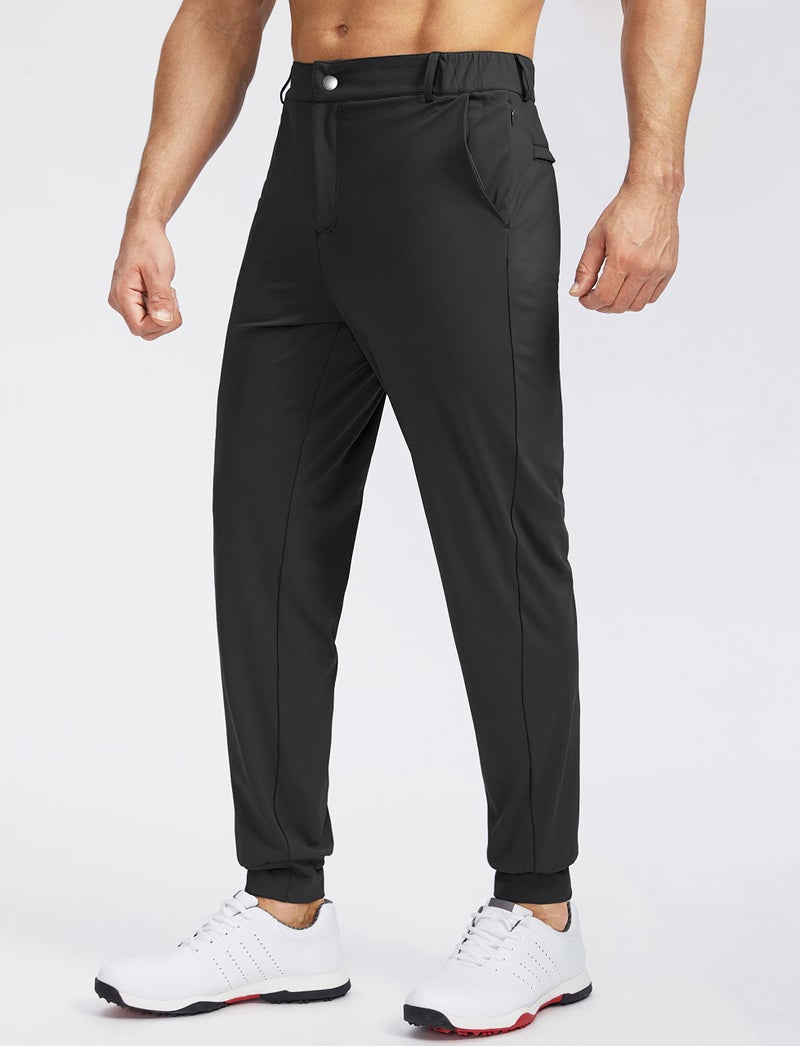 Soothfeel Men's Golf Joggers Pants with 5 Pockets Slim Fit Stretch Sweatpants Running Travel Dress Work Pants for Men(Black, XL - Image 2