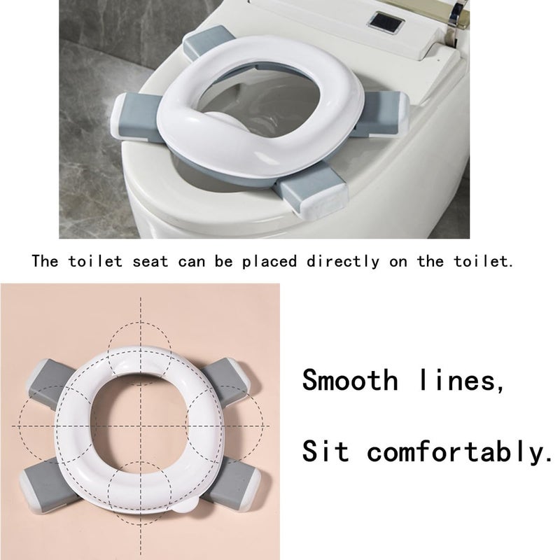 AISIBO Travel Foldable Potty Training Toilet with Storage Bag NonSlip Portable Car Potty Outdoor Indoor Easy to Clean Gray - Image 5
