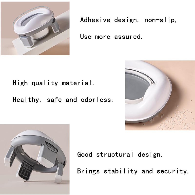AISIBO Travel Foldable Potty Training Toilet with Storage Bag NonSlip Portable Car Potty Outdoor Indoor Easy to Clean Gray - Image 4