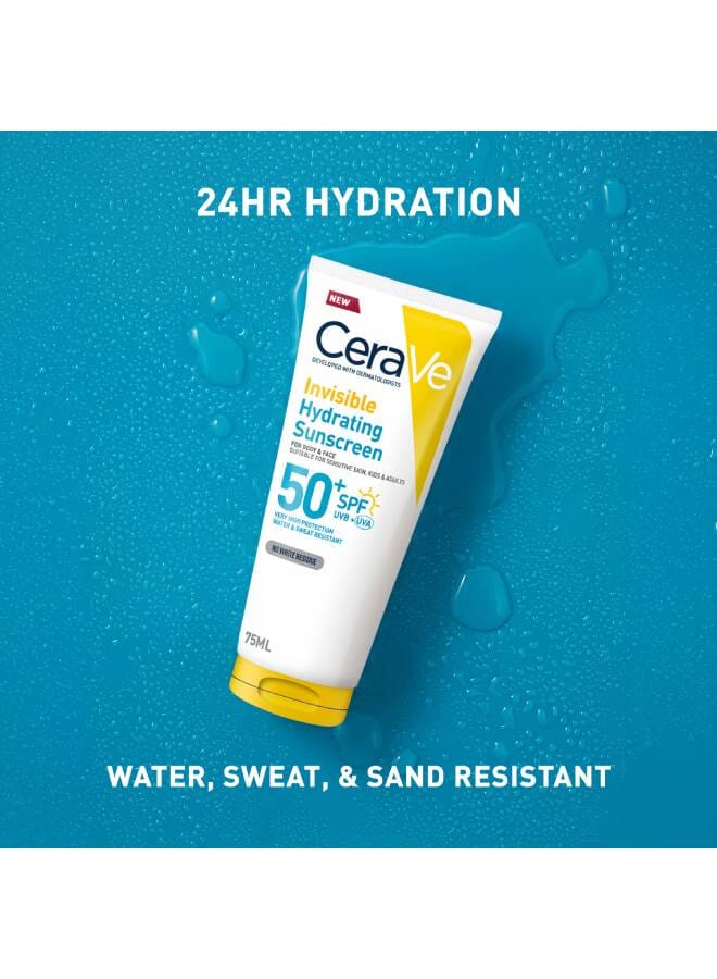 CeraVe Invisible Hydrating Sunscreen Body SPF 50+ Suitable for Adults & Kids 75ml 75ml - Image 5