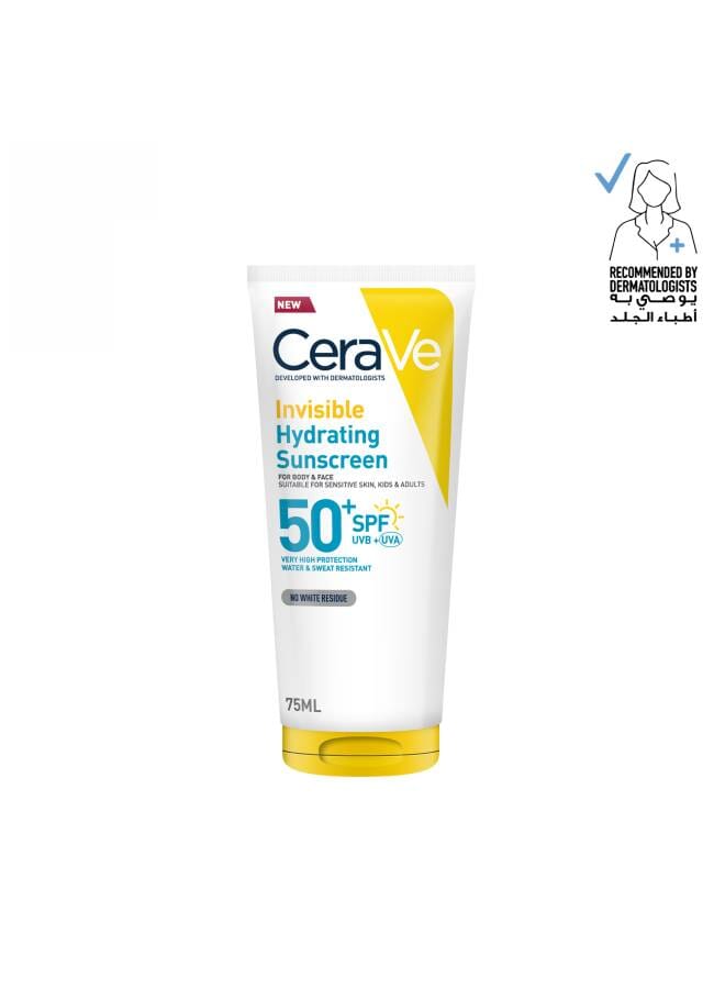 CeraVe Invisible Hydrating Sunscreen Body SPF 50+ Suitable for Adults & Kids 75ml 75ml - Image 1