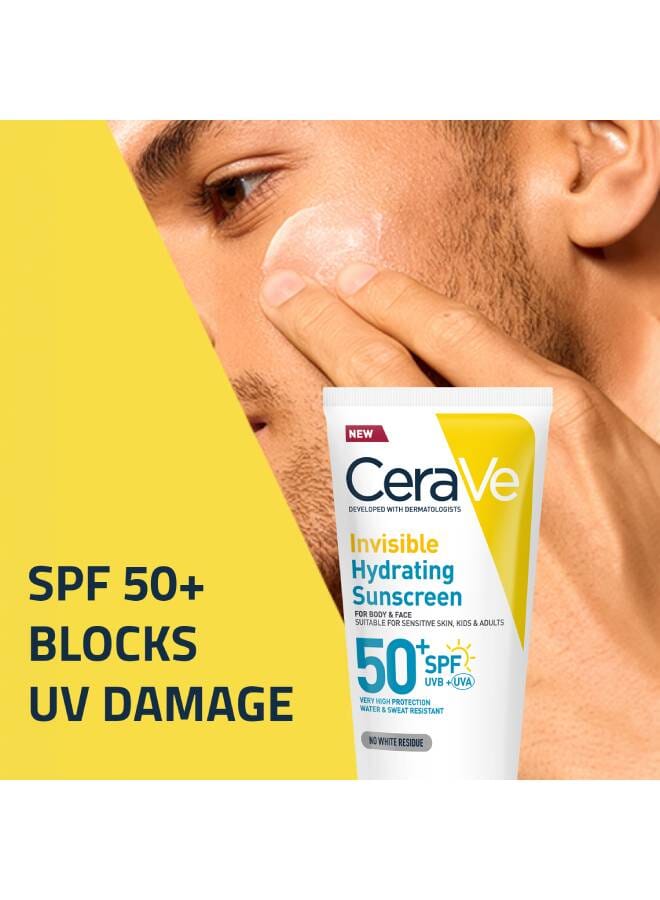 CeraVe Invisible Hydrating Sunscreen Body SPF 50+ Suitable for Adults & Kids 75ml 75ml - Image 4