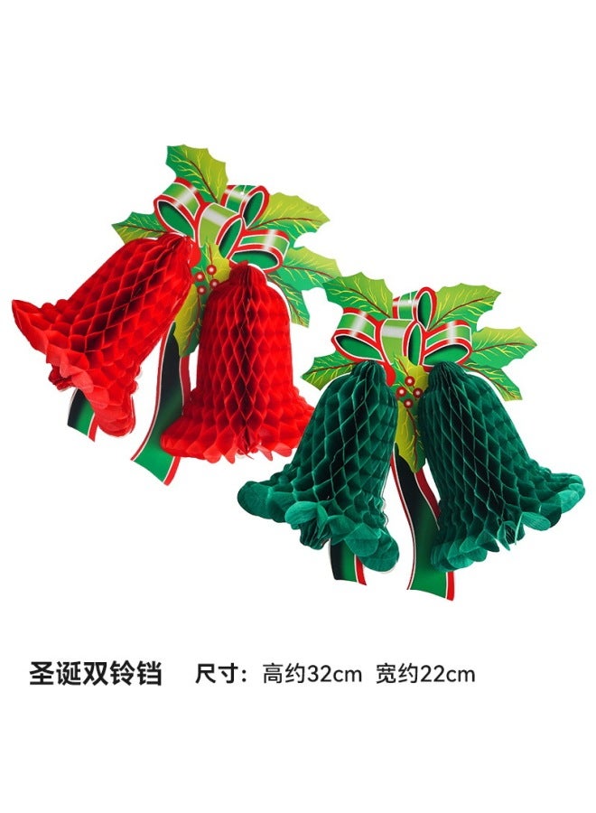 Autonomy Christmas Decoration Props Wall Flower Hanging Decoration Classroom Scene Layout Window Flag Honeycomb Ball Photo Props - Image 1