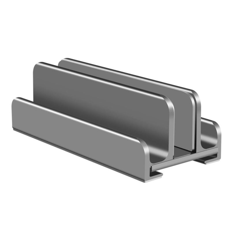 Aluminum Vertical Laptop and Tablet Stand Holder With Anti-Slip Base, Gray, for Desktop Home Office Use - Image 2