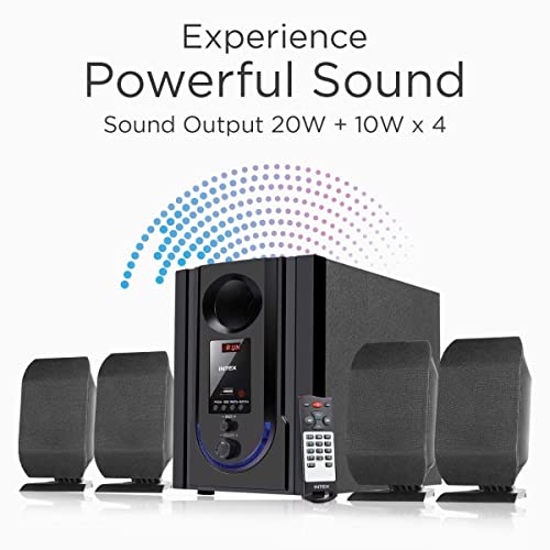 Intex IT-301 FMUB 60 Watt 4.1 Channel Wireless Bluetooth Multimedia Speaker (Black) - Image 2