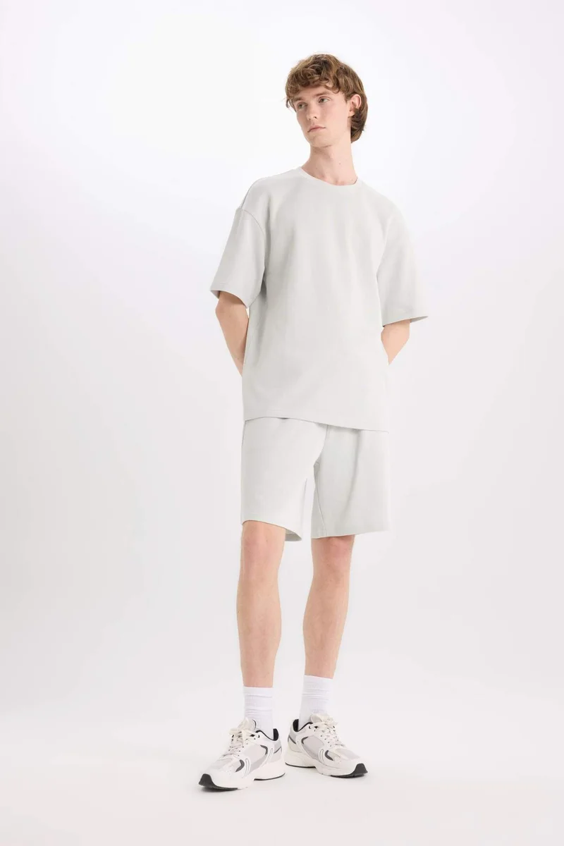 DeFacto Cotton Boxy Fit Crew Neck Short Sleeve T-Shirt