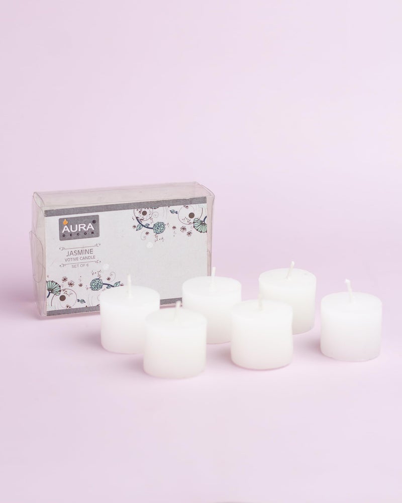 AURA DECOR AuraDecor Jasmine Scented Votive Candles Pack of 12 | Smokeless Long Burning Wax Aroma Candles (Up to 8 Hours) for Home Decor, Wedding, Spa, Meditation & Gifting - Image 4