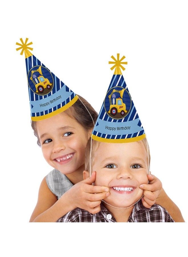 Big Dot of Happiness Construction Truck Cone Happy Birthday Party Hats For Kids And Adults Set Of 8 (Standard Size)  - Image 3