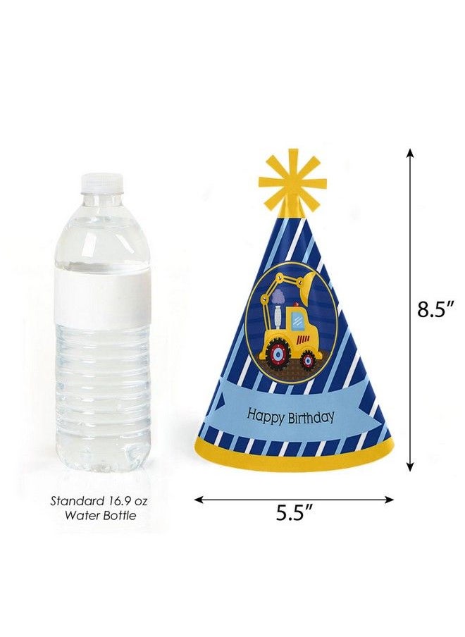 Big Dot of Happiness Construction Truck Cone Happy Birthday Party Hats For Kids And Adults Set Of 8 (Standard Size)  - Image 4