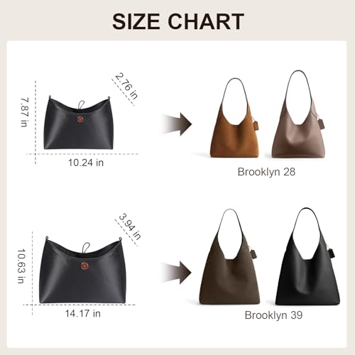 ZTUJO Purse Organizer Insert For Coach Brooklyn 28 and 39 Black For Brooklyn 39 - Image 3