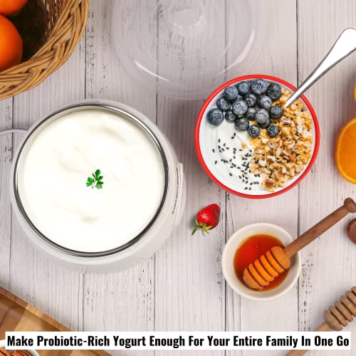 InstaCuppa Automatic Probiotic-Rich Yogurt Maker with Auto Temperature Regulation, Easy To Operate Electric Curd Maker Machine for Home, Premium 304 Stainless Steel Inner Container, 1 Liter, White - Image 5
