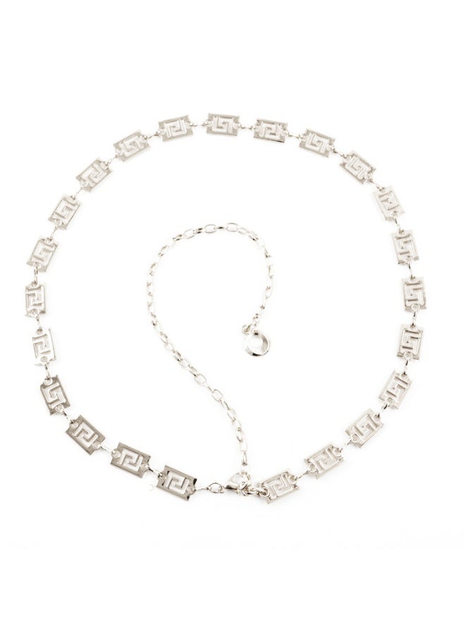 xozgdovg Wholesale Factory Direct Spring Summer New Waist Chain Womens Decorative Belt Thin Leather Belt Fashionable Ladies Accessory Shaped Silver 