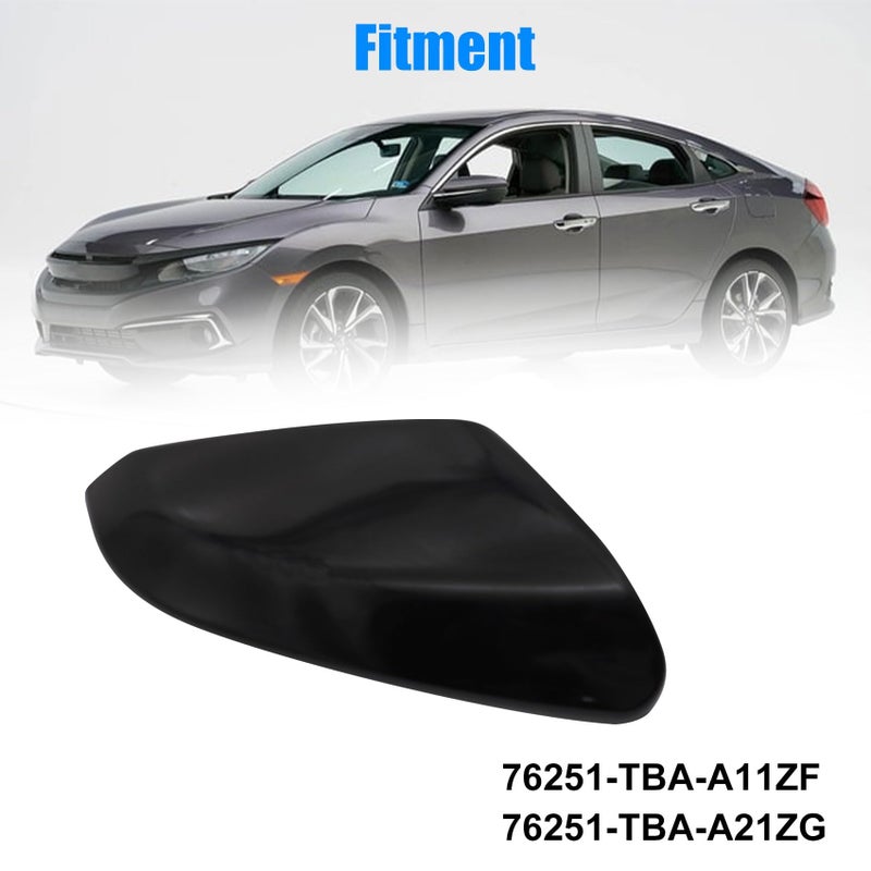 Priprilod Right Passenger Side Mirror Cap Cover Compatible With Honda Civic 2016 2017 2018 2019 2020 2021 Glossy Black #76201-TBA-A11ZF 76201-TBA-A21ZG - Image 5