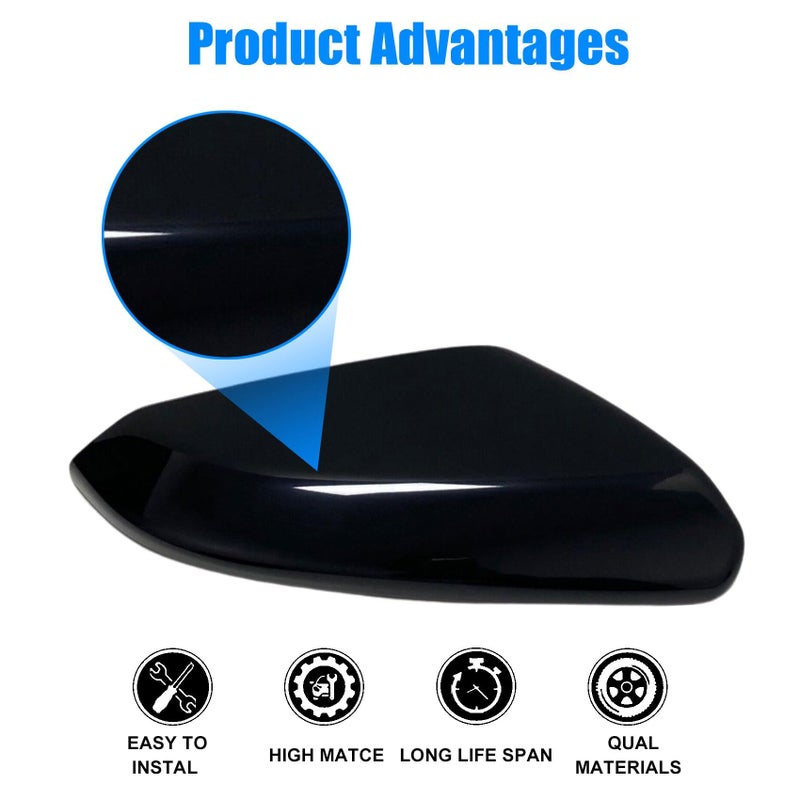 Priprilod Right Passenger Side Mirror Cap Cover Compatible With Honda Civic 2016 2017 2018 2019 2020 2021 Glossy Black #76201-TBA-A11ZF 76201-TBA-A21ZG - Image 3