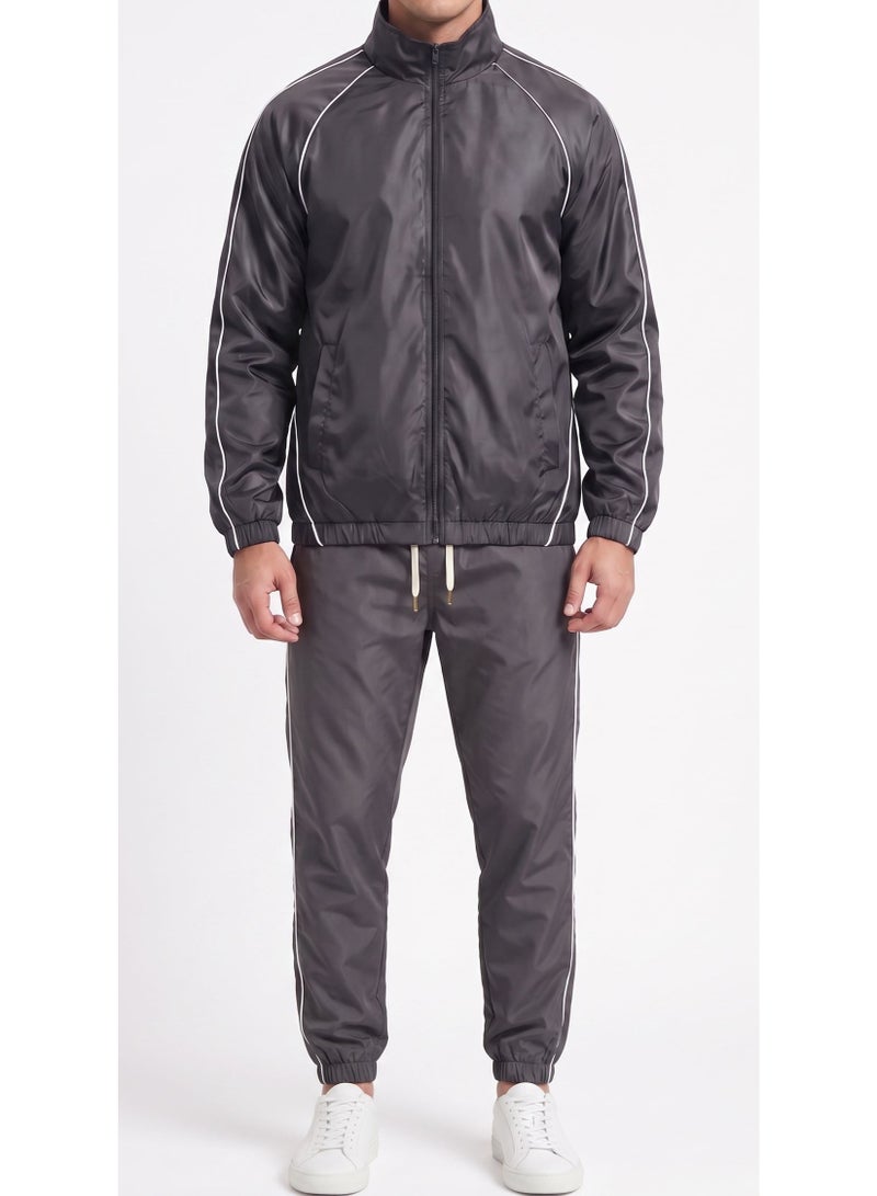 Tree Men's Waterproof Athletic Jacket - Grey - Image 2