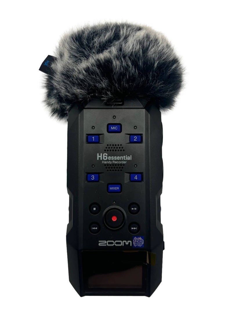 بيعتكلها واقي الرياح من الفرو للميكروفون، واقي الرياح من القط الميت، متوافق مع Zoom H6 Essential (رمادي)  - Image 2