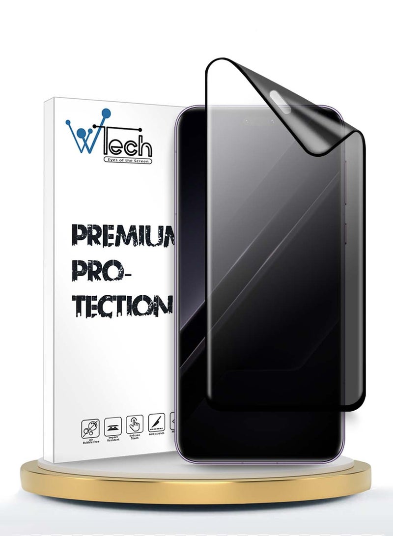 Wtech Honor Magic7 RSR Porsche Design 5G 2024 Premium Edge-Pro Matte Ceramic Privacy Full Glue Full Cover Matte Flexible Screen Protector (MSGPCP) - Clear/Black - Image 1