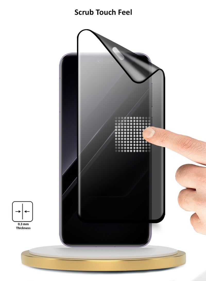 Wtech Honor Magic7 RSR Porsche Design 5G 2024 Premium Edge-Pro Matte Ceramic Privacy Full Glue Full Cover Matte Flexible Screen Protector (MSGPCP) - Clear/Black - Image 3