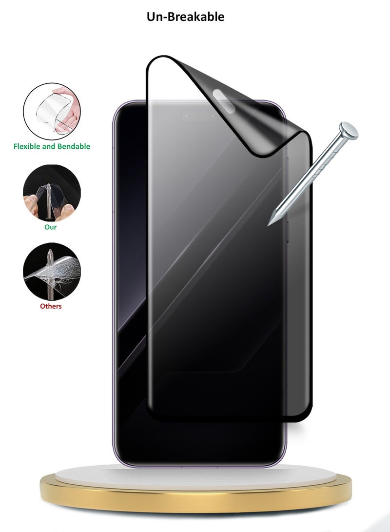 Wtech Honor Magic7 RSR Porsche Design 5G 2024 Premium Edge-Pro Matte Ceramic Privacy Full Glue Full Cover Matte Flexible Screen Protector (MSGPCP) - Clear/Black - Image 4