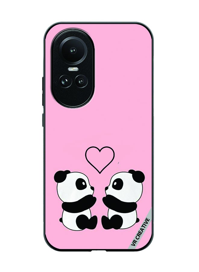 VR CREATIVE Protective Case Cover For Oppo Reno 10 Pro Panda Love Design Multicolour - Image 1