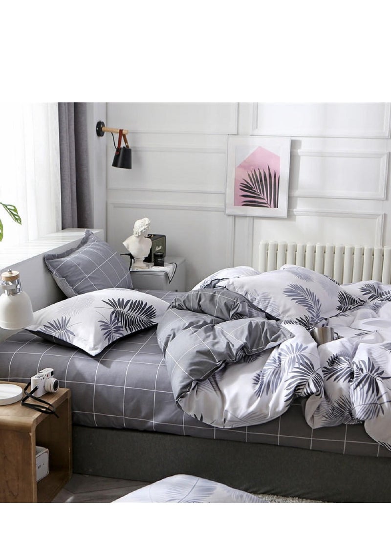 Sharpdo - 4-Piece Bedding Sheet Set Comforter Set Luxurious Cotton and Soft Microfiber with 1 Duvet/Quilt Cover And 1 Flat sheet And 2 Pillowcases Queen 2.0m bed (200*230cm) - Image 1