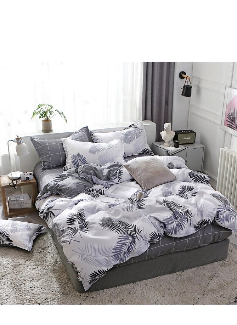 Sharpdo - 4-Piece Bedding Sheet Set Comforter Set Luxurious Cotton and Soft Microfiber with 1 Duvet/Quilt Cover And 1 Flat sheet And 2 Pillowcases Queen 2.0m bed (200*230cm) - Image 1