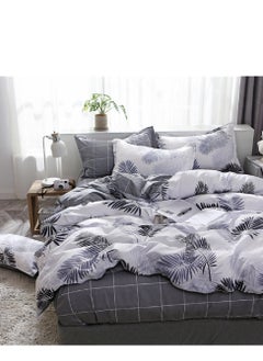 Sharpdo 4-Piece Bedding Sheet Set Comforter Set Luxurious Cotton and Soft Microfiber with 1 Duvet/Quilt Cover And 1 Flat sheet And 2 Pillowcases Queen 2.0m bed (200*230cm)  - Image 5