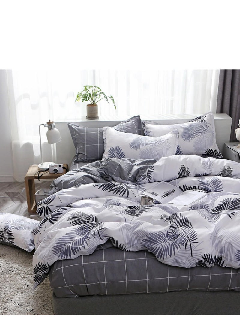Sharpdo - 4-Piece Bedding Sheet Set Comforter Set Luxurious Cotton and Soft Microfiber with 1 Duvet/Quilt Cover And 1 Flat sheet And 2 Pillowcases Queen 2.0m bed (200*230cm) - Image 1