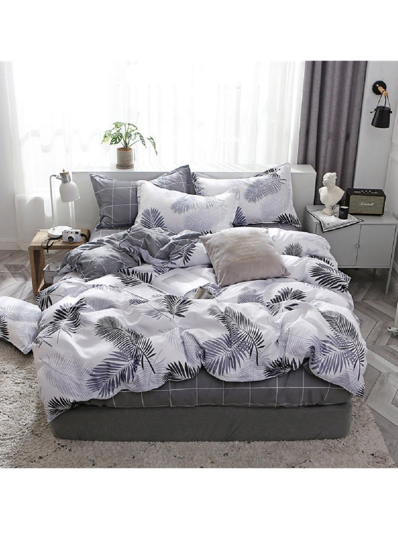 Sharpdo - 4-Piece Bedding Sheet Set Comforter Set Luxurious Cotton and Soft Microfiber with 1 Duvet/Quilt Cover And 1 Flat sheet And 2 Pillowcases Queen 2.0m bed (200*230cm) - Image 1