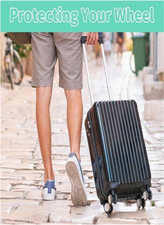 URbazaar Luggage Suitcase Wheels Cover, 8 Pack Carry on Luggage Wheels Cover Silicone Shock Absorption Reduce Noise Luggage Roll Protector for Most 8-Spinner Wheels Luggage, Black - Image 5
