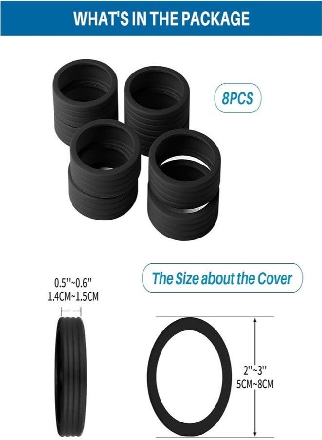 URbazaar Luggage Suitcase Wheels Cover, 8 Pack Carry on Luggage Wheels Cover Silicone Shock Absorption Reduce Noise Luggage Roll Protector for Most 8-Spinner Wheels Luggage, Black - Image 2