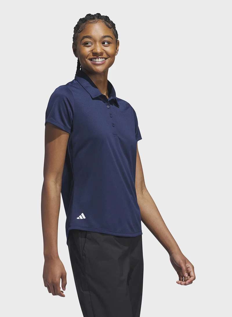 Adidas Blue Performance Solid Polo for Women | Best Price UAE