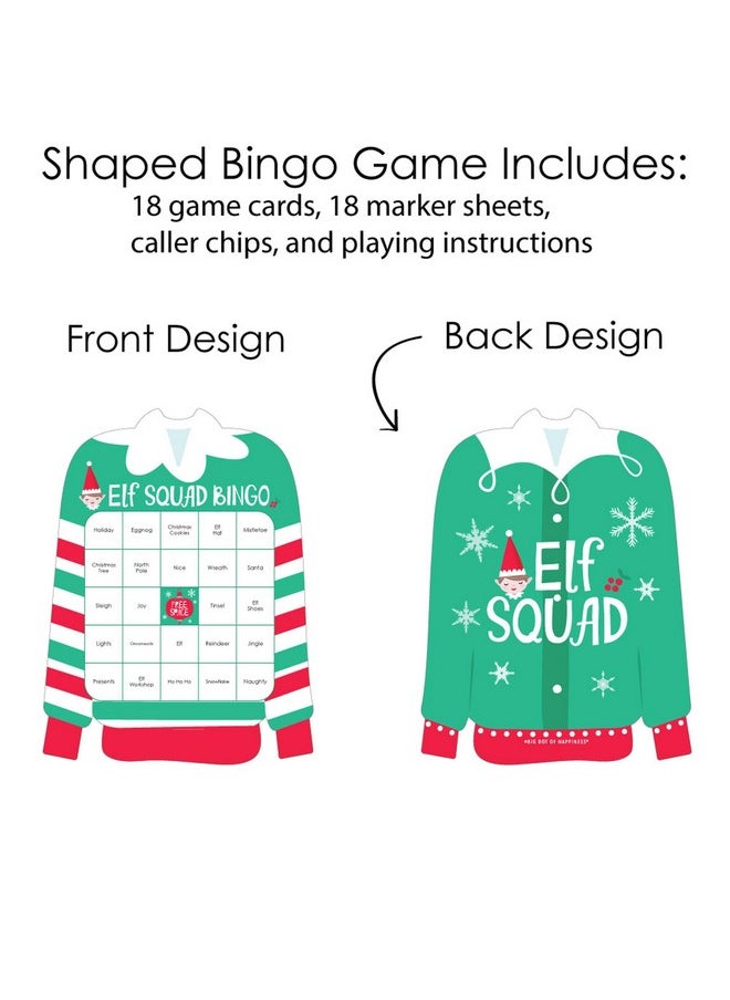 Big Dot of Happiness Big Dot of Happiness Elf Squad - Bingo Cards and Markers - Kids Elf Christmas and Birthday Party Shaped Bingo Game - Set of 18  - Image 3