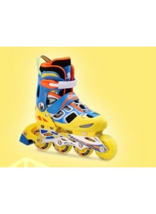 Cougar Roller Skate Shoe Cougar Model 835LSG For Adult Adjustable Roller Skates with 4 Illuminating Pu Wheels, Outdoors and Indoors Roller Blades for Boys Girls Beginners Color : yellow L (38-41)  - Image 1