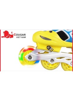 Cougar Roller Skate Shoe Cougar Model 835LSG For Adult Adjustable Roller Skates with 4 Illuminating Pu Wheels, Outdoors and Indoors Roller Blades for Boys Girls Beginners Color : yellow L (38-41)  - Image 2