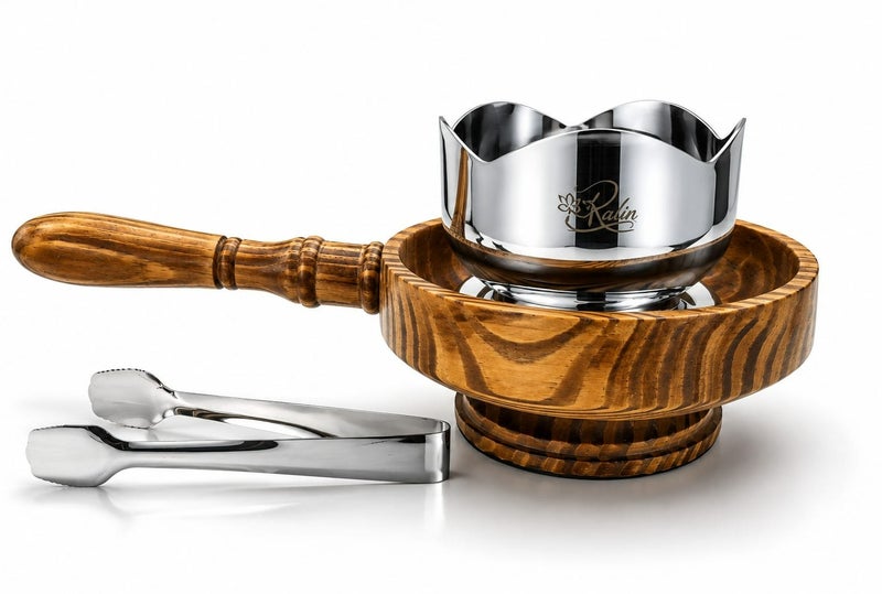 Radin Incense Bakhoor Burner with Wooden Handle & Safety Tong  High Quality Steel - Image 3