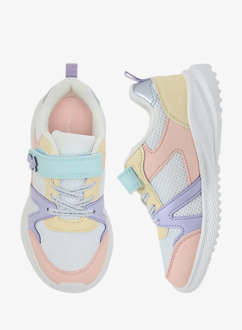 فلورا بيلا من شو إكسبرس سنيكرز بناتي بألوان متداخلة وإغلاق بشريط لاصق