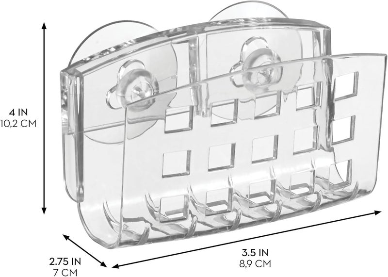 InterDesign Med+ Suction Sponge Holder - Clear Plastic with Strong Suction Cups - Image 2