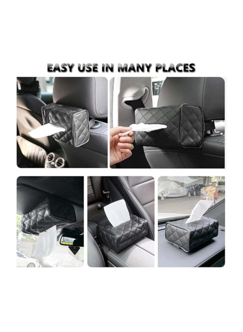 Generic Car Tissue Holder, Car Sun Visor Tissue Case Holder Back Seat Headrest Hanging Napkin Clip (Black)  - Image 4