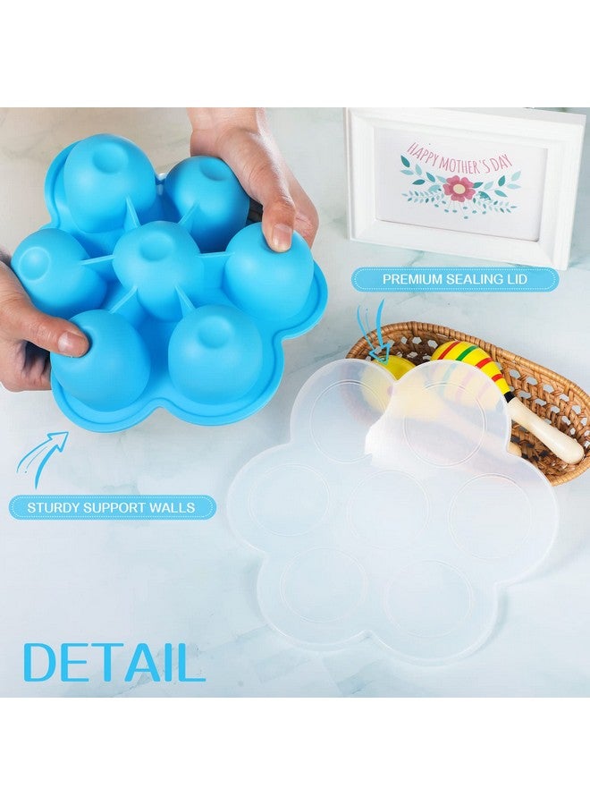 Potchen Potchen 4 Pcs Silicone Baby Food Freezer Tray with Lid Stackable Reusable 2.5oz Silicone Baby Food Freezer Molds Storage Tray for Homemade Egg Bite Vegetable Fruit Purees Breastmilk(Colorful) - Image 3