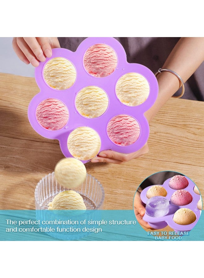 Potchen Potchen 4 Pcs Silicone Baby Food Freezer Tray with Lid Stackable Reusable 2.5oz Silicone Baby Food Freezer Molds Storage Tray for Homemade Egg Bite Vegetable Fruit Purees Breastmilk(Colorful) - Image 4