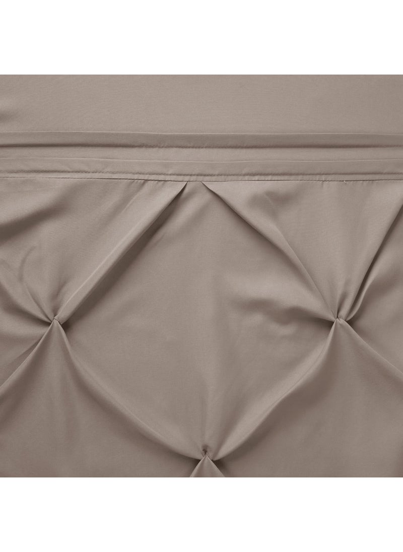 Comfort Spaces Comfort Spaces Cavoy Bathroom Pintuck Shower Tufted Ruffle Pattern Modern Elegant Microfiber Fabric Bath Curtains  72""x72""  Taupe CS70-0100  - Image 3