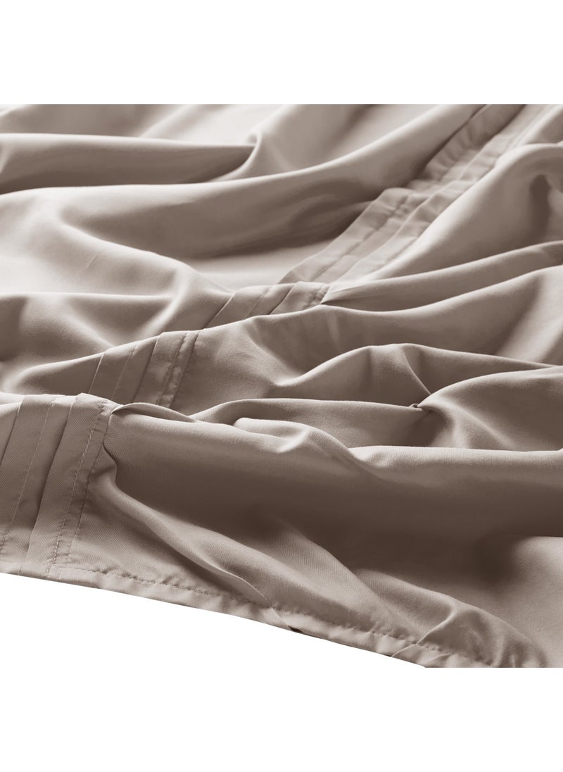 Comfort Spaces Comfort Spaces Cavoy Bathroom Pintuck Shower Tufted Ruffle Pattern Modern Elegant Microfiber Fabric Bath Curtains  72""x72""  Taupe CS70-0100  - Image 5