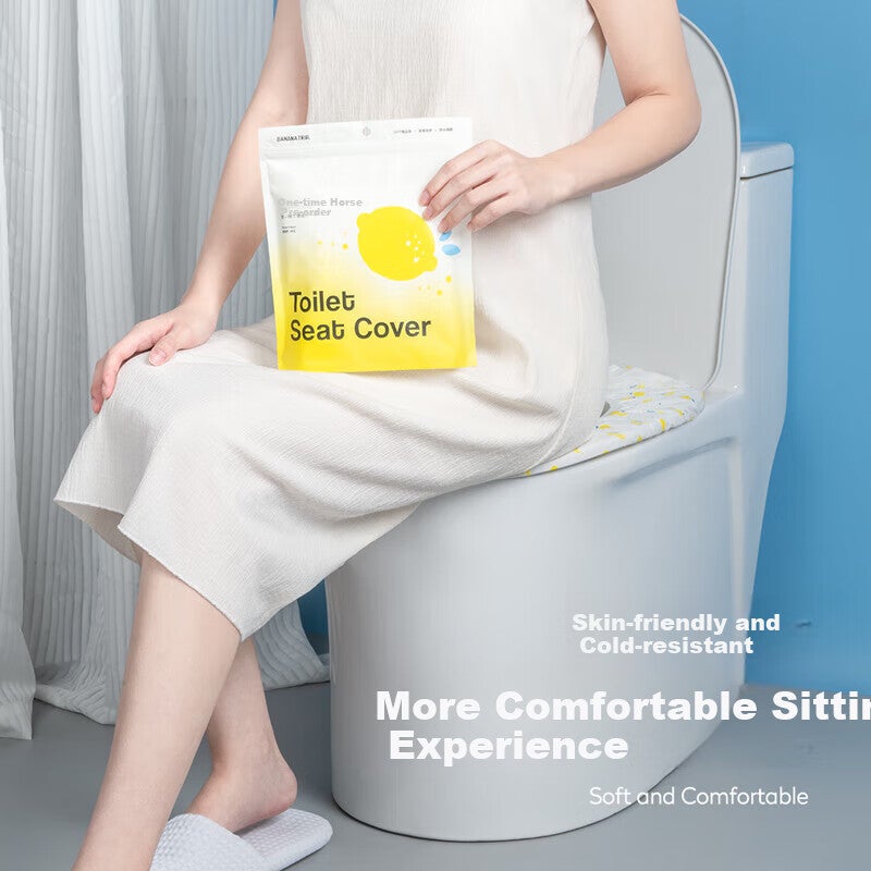 BANANA TRIP SMS-Grade Disposable Toilet Seat Covers, Double-Layer Thickened Non-Woven Fabric Travel Hotel Anti-Dirt Toilet Seat Protectors, Pack of 10 - Image 4