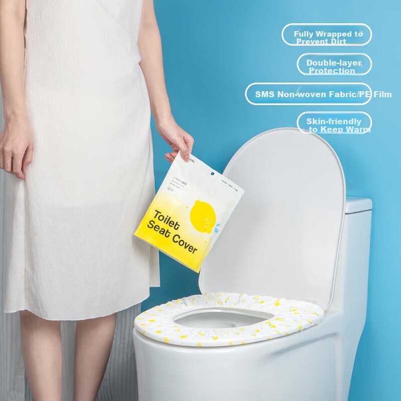 BANANA TRIP SMS-Grade Disposable Toilet Seat Covers, Double-Layer Thickened Non-Woven Fabric Travel Hotel Anti-Dirt Toilet Seat Protectors, Pack of 10 - Image 2