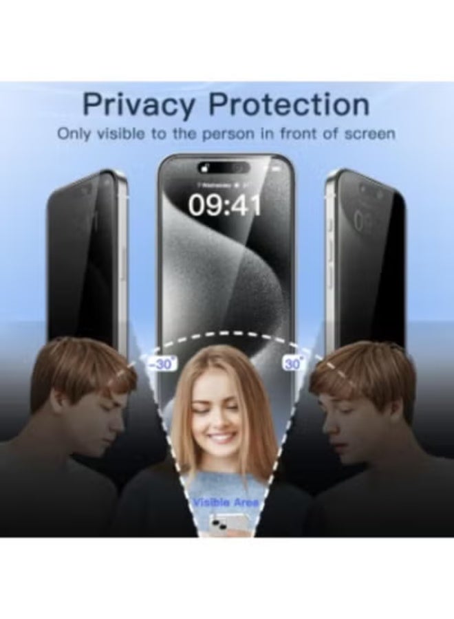 RTZ Privacy screen protector for spying on iPhone 15 Plus 6.7 inch phones, black - Image 2