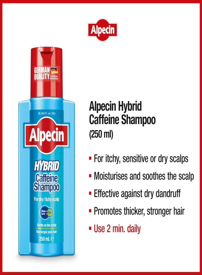 Alpecin Hybrid Caffeine Shampoo for Men with Dry, Itchy, Sensitive Scalps Moisturizes Thinning Hair Natural Hair Growth, 8.45 fl. oz. - Image 2