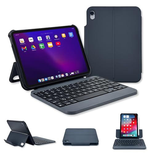 Macally Keyboard Case for iPad mini 7 A17 Pro 2024 and 6 2021 83inch Lightweight iPad mini Keyboard with Magnetic Cover with LandscapePortrait Viewing Full Size Keys iPadOS Shortcuts - Image 1