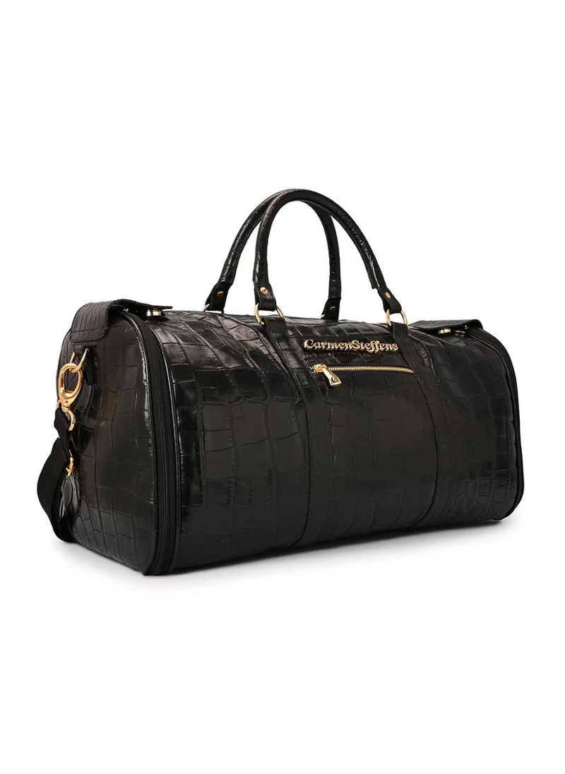 Black Croco Leather Handbag