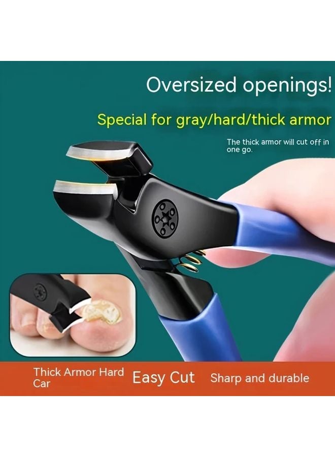 مقص أظافر القدم الأزرق الثقيل لمقاس الأظافر السميكة والصعبة، مع قبضة مريحة وحواف حادة ومتينة لأدوات العناية بالقدم - Image 3